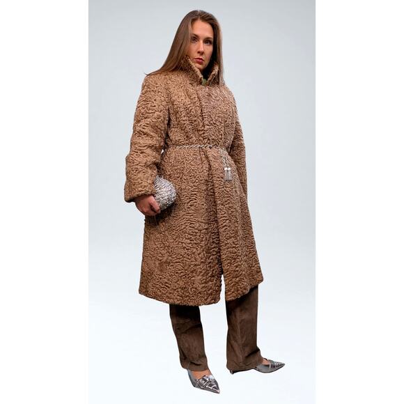 Vintage Beige Genuine Persian Lamb Coat - Petite Size Friendly - Picture 1 of 12